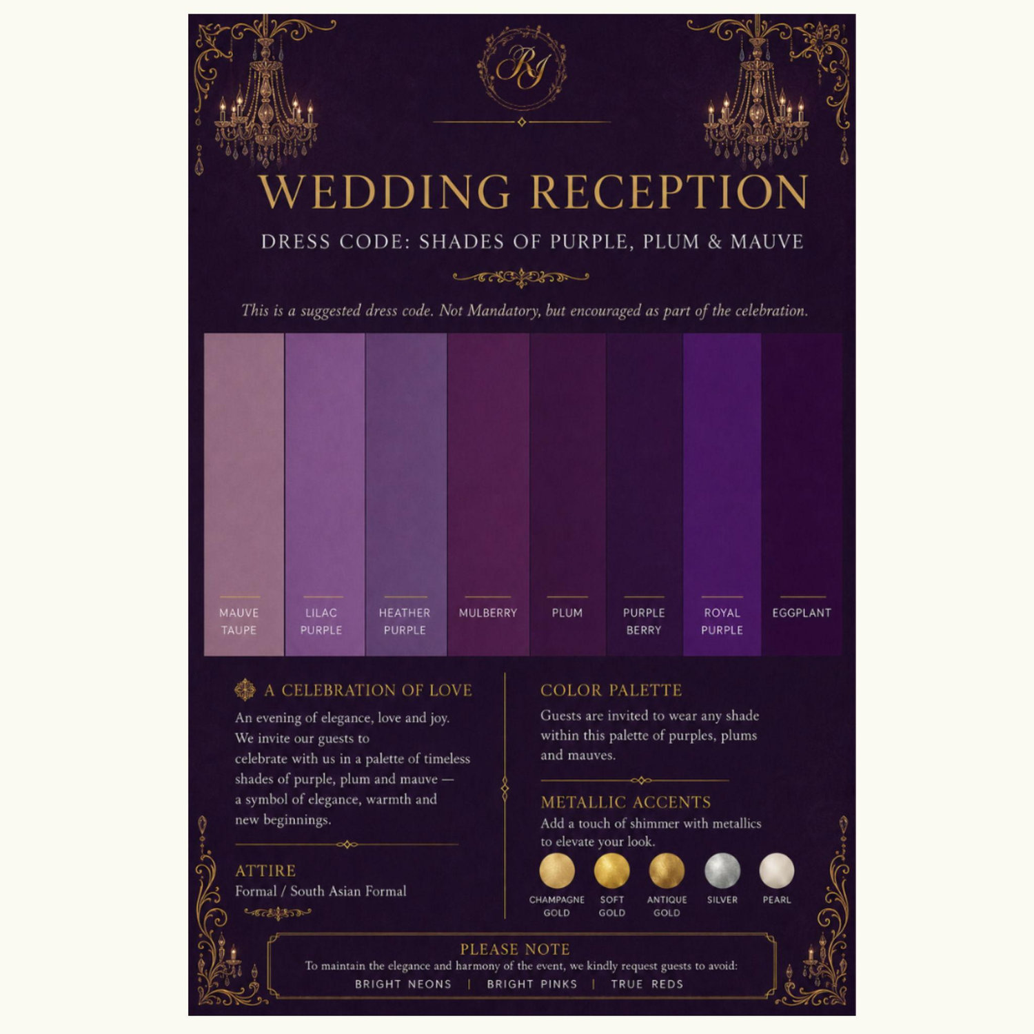 Wedding Reception Dress Code