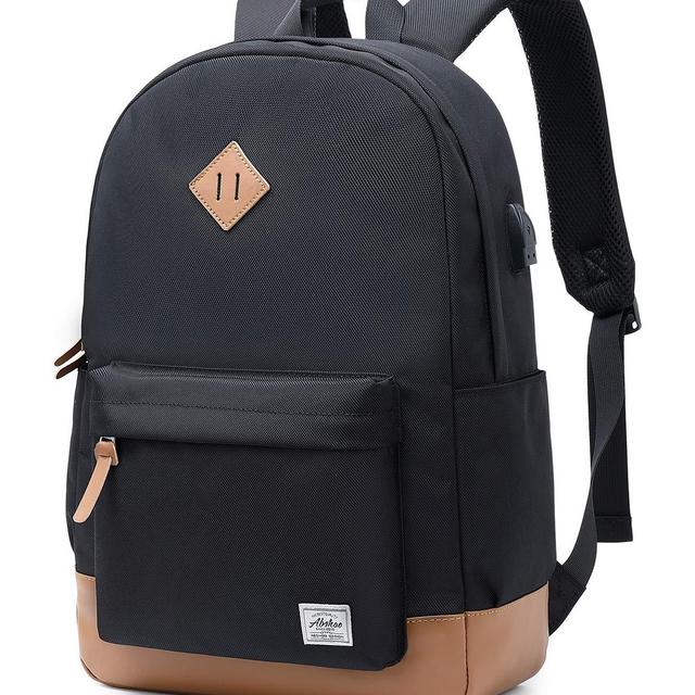 Abshoo Classical Basic Womens Travel Backpack for College Men Water Resistant Laptop School Bookbag (USB Black)