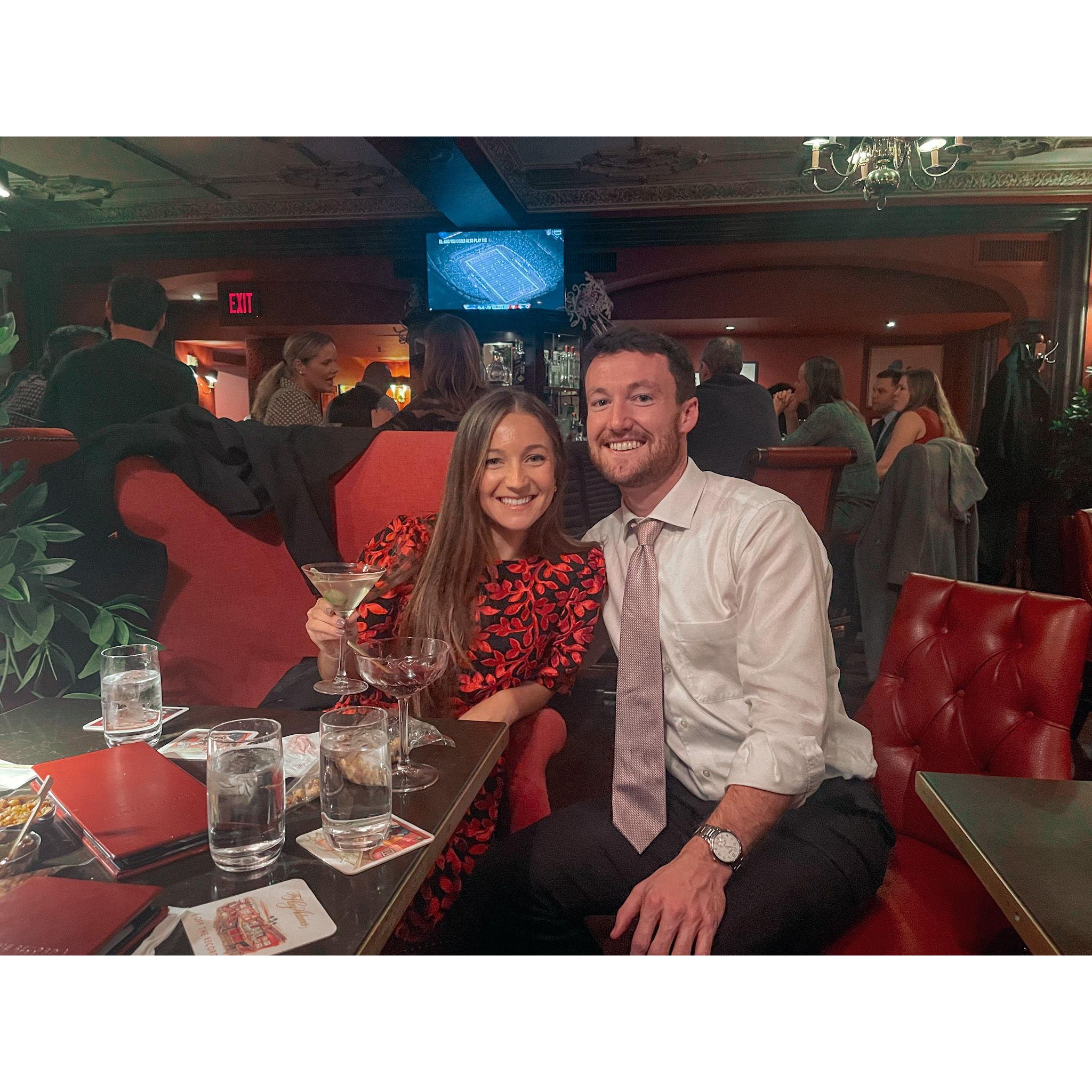 Back at Off the Record, the site of our first date, 3 years later!