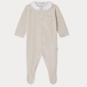 Bonpoint Tilouan velvet pajamas with rabbit embroidery collar in organic cotton