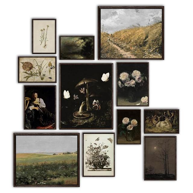 TRAMIN Vintage Wall Art Decor, Vintage Posters for Room Aesthetic Picture, Vintage Farmhouse Decor, Eclectic French Country Botanical Painting, Cottagecore Gallery Wall Print for Bedroom Kitchen