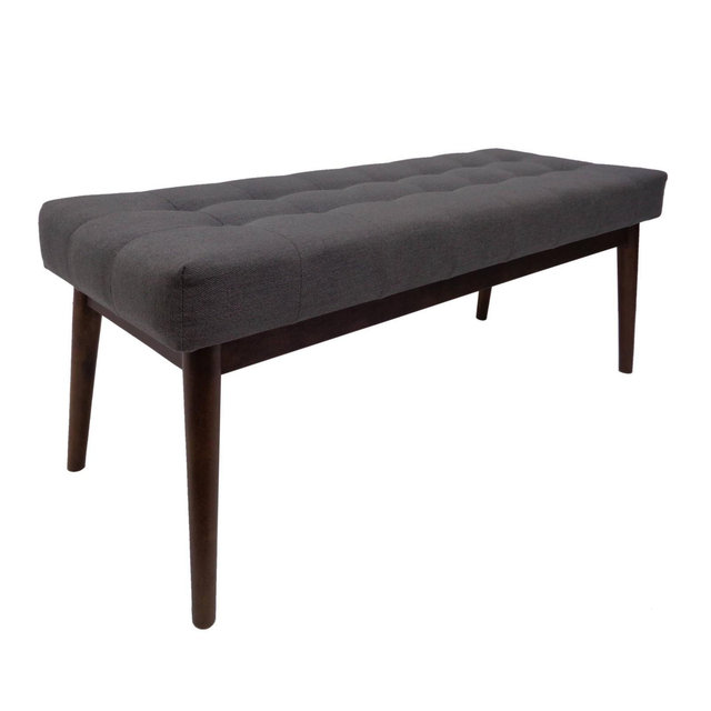 Flavel Mid Century Tufted Ottoman Gray - Christopher Knight Home