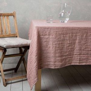 Linen tablecloth-Linen table cloth in Woodrose-Table linens-Tablecloth-Washed Linen tableloth-Large tablecloth - Width 59" x Custom length .