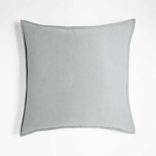 Quarry 20" Washed Cotton Velvet Pillow with Feather-Down Insert
