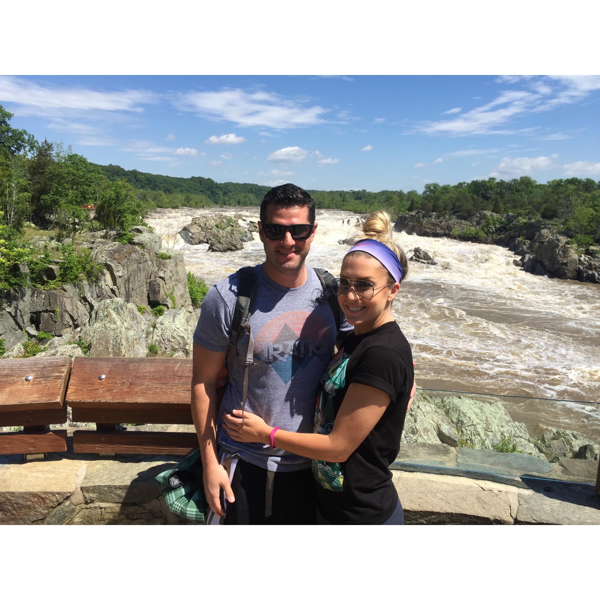 Hiking in Great Falls for Mother's Day with Lindsey's parents!