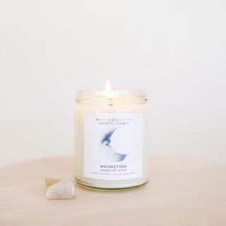 Moonstone Crystal Candle