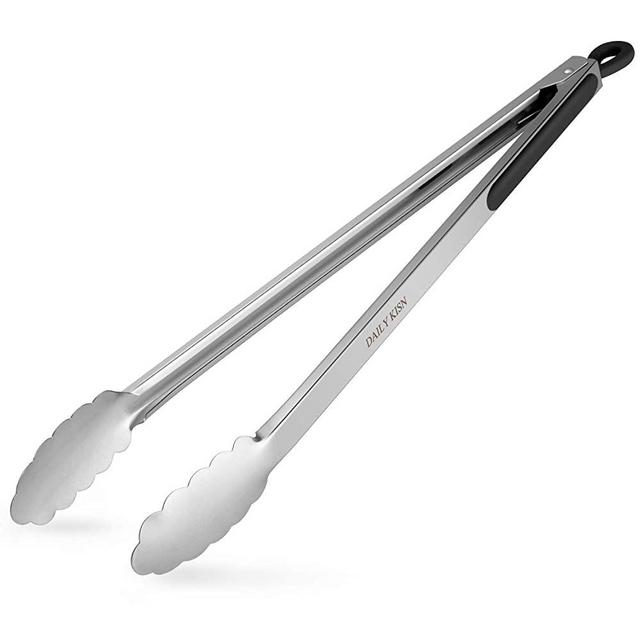 DAILY KISN Premium Stainless-Steel Locking Grill Tongs 17-inch , Sturdy, Heavy Duty Tong Set - Great for Cooking, Grilling, and Barbecue (BBQ)