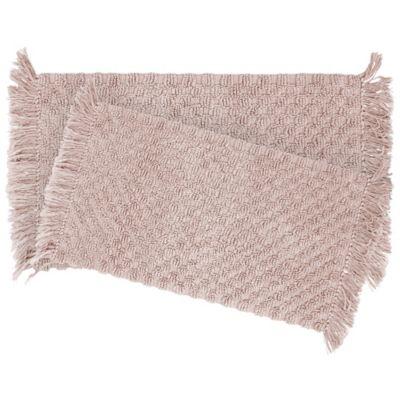 French Connection Stonewash Beaded 2-Piece Bath Rug Set in Blush