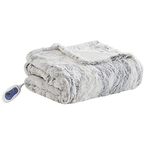 Beautyrest® Zuri Oversized Faux Fur Heated Throw in Natural Marble