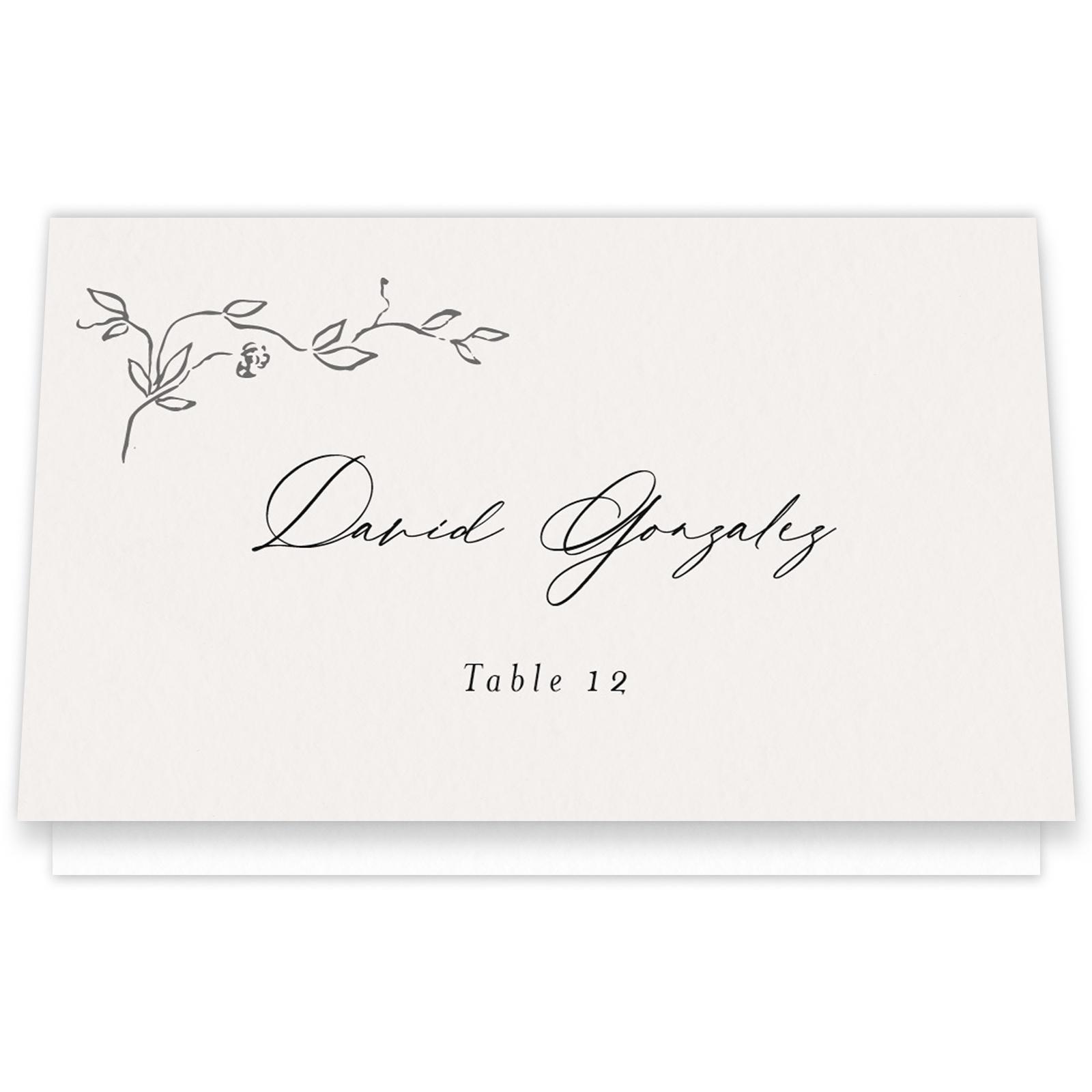 Sequoia | Deep Forest | Zola Wedding Place Cards, image size:1600x1600