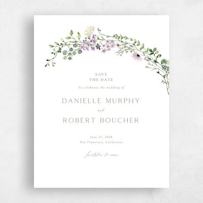 Purple Fall Wedding Save the Date - Rydal Portrait