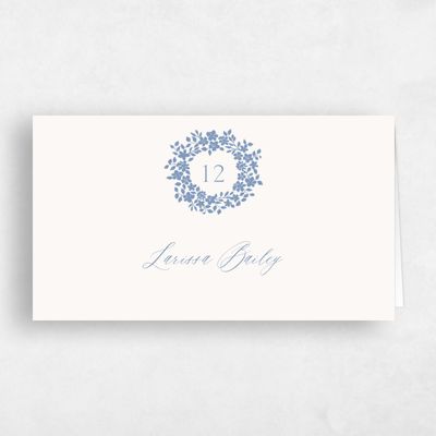 Denim Blue Wedding Place Card - Tiglio