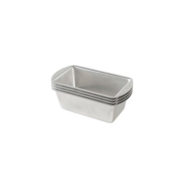 Nordic Ware Natural Aluminum Commercial Mini Loaf Pans, Four 2-Cup Pans
