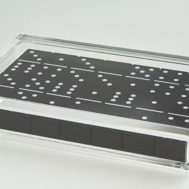 Black Domino Set in Lucite Box