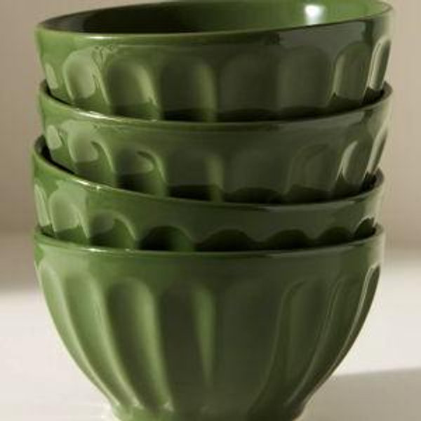 The Latte Stoneware Cereal Bowls, Set of 4: Amelie Edition - Color: Holly