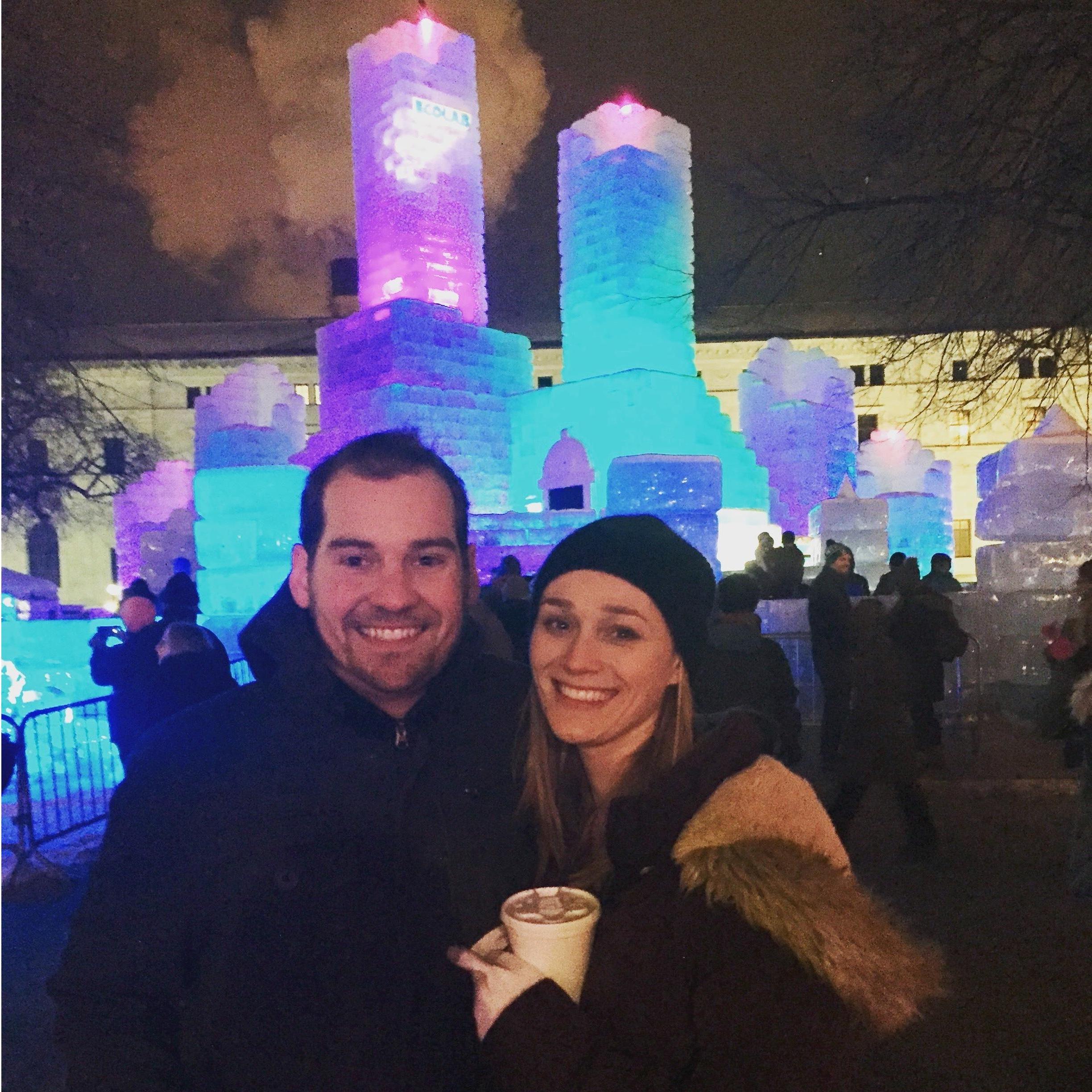 One of our very first dates at the Saint Paul winter carnival