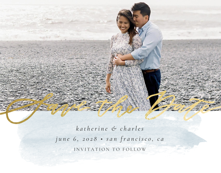 Violin Landscape | Blue | Zola Save The Dates