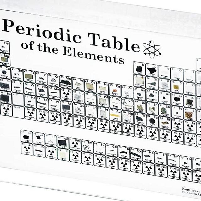 Heritage Periodic Table of Elements, Made in USA, Acrylic Periodic Table with Real Samples