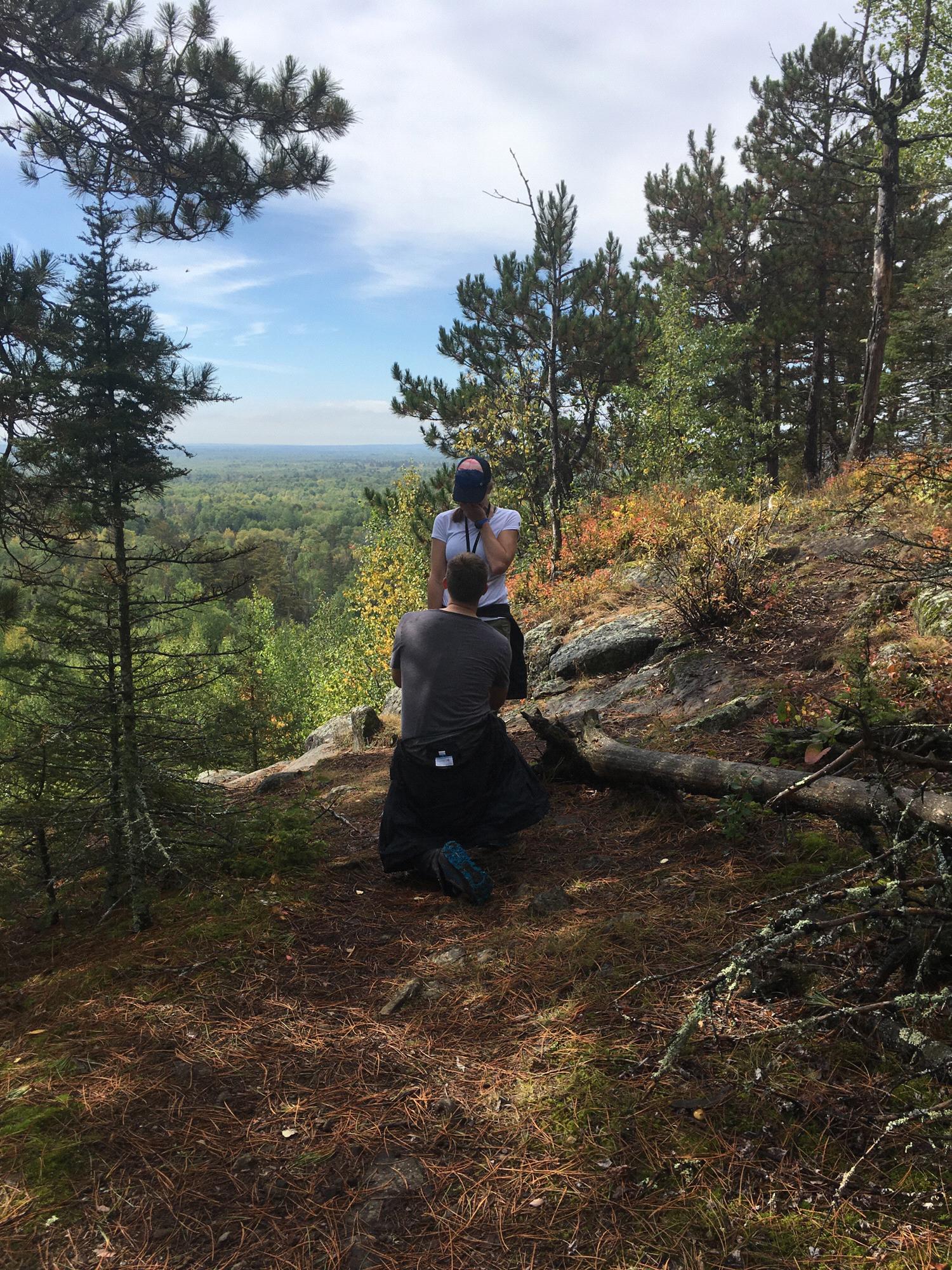 Matt picked a beautiful overlook on the Superior Hiking Trail to propose