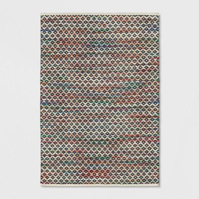 Striped Blue Diamond Woven Area Rug 5'X7' - Opalhouse™