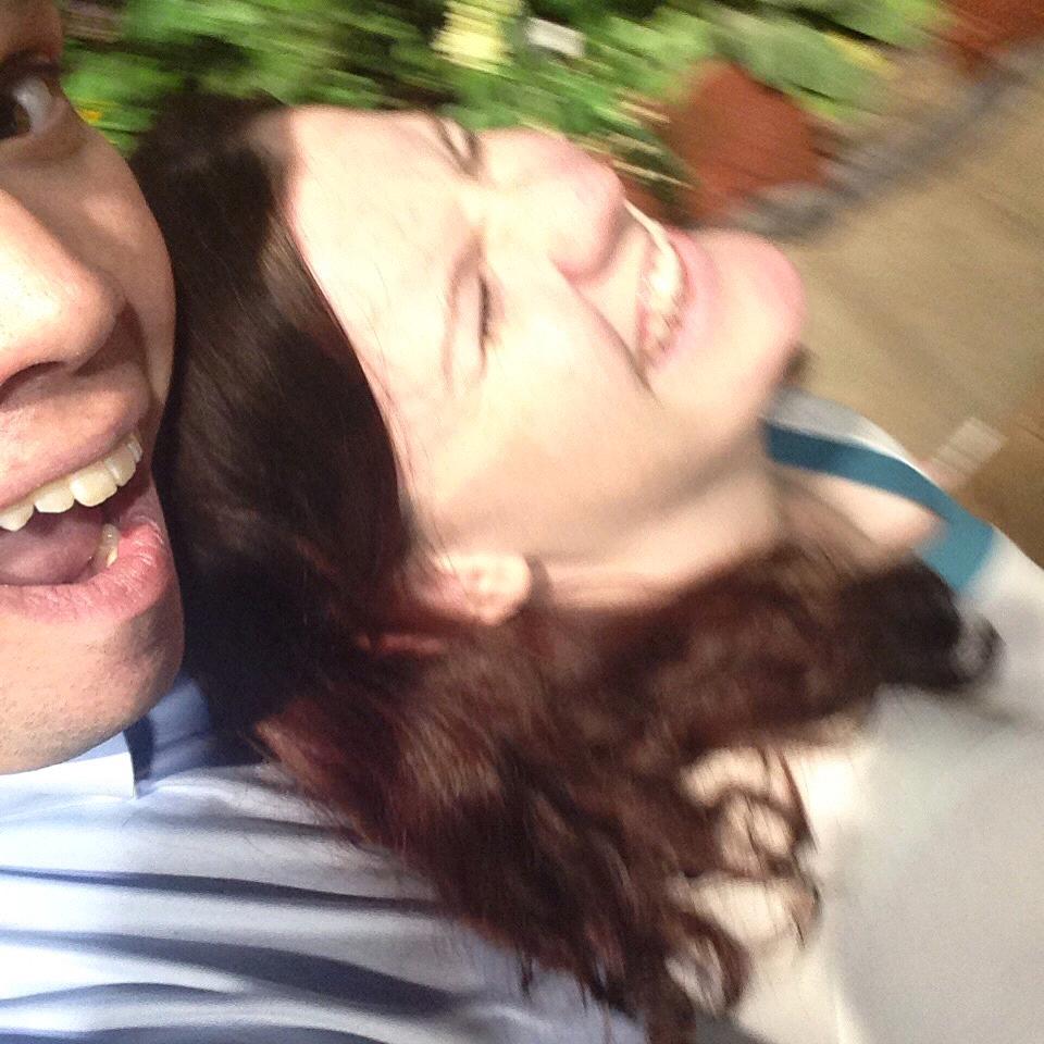 Making her laugh at the Flower Show