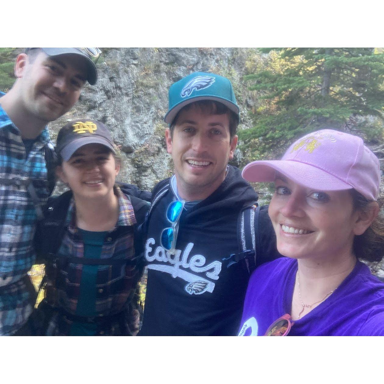 Enjoying the fall foliage with fellow birds fans, Jess and Scott