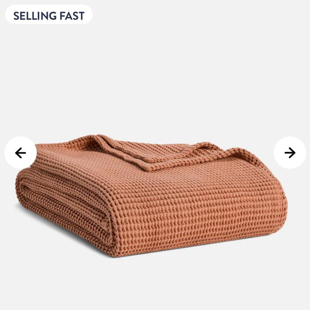 Queen, Color: Coral | Dreamweave Waffle Bed Blanket