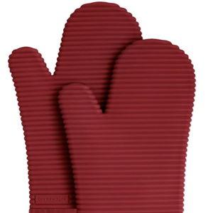 KitchenAid Ribbed Soft Silicone Oven Mitt Set, Smoked Paprika 2 Count