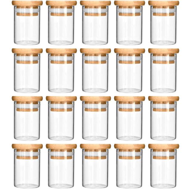 420 Focus Glass Jar with Wooden Lid (4 fl oz, 5-7 g, 20-pack)