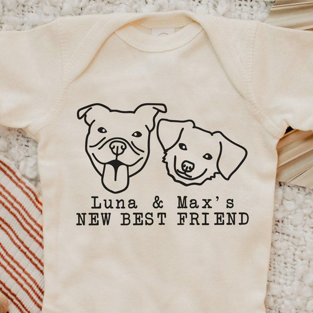 New Best Friend Onesie®, Protected By Dog Onesie®, Personalized Dog Name Onesie®, Dog Name Onesie®, Baby Shower Gift, Newborn Baby Gift
