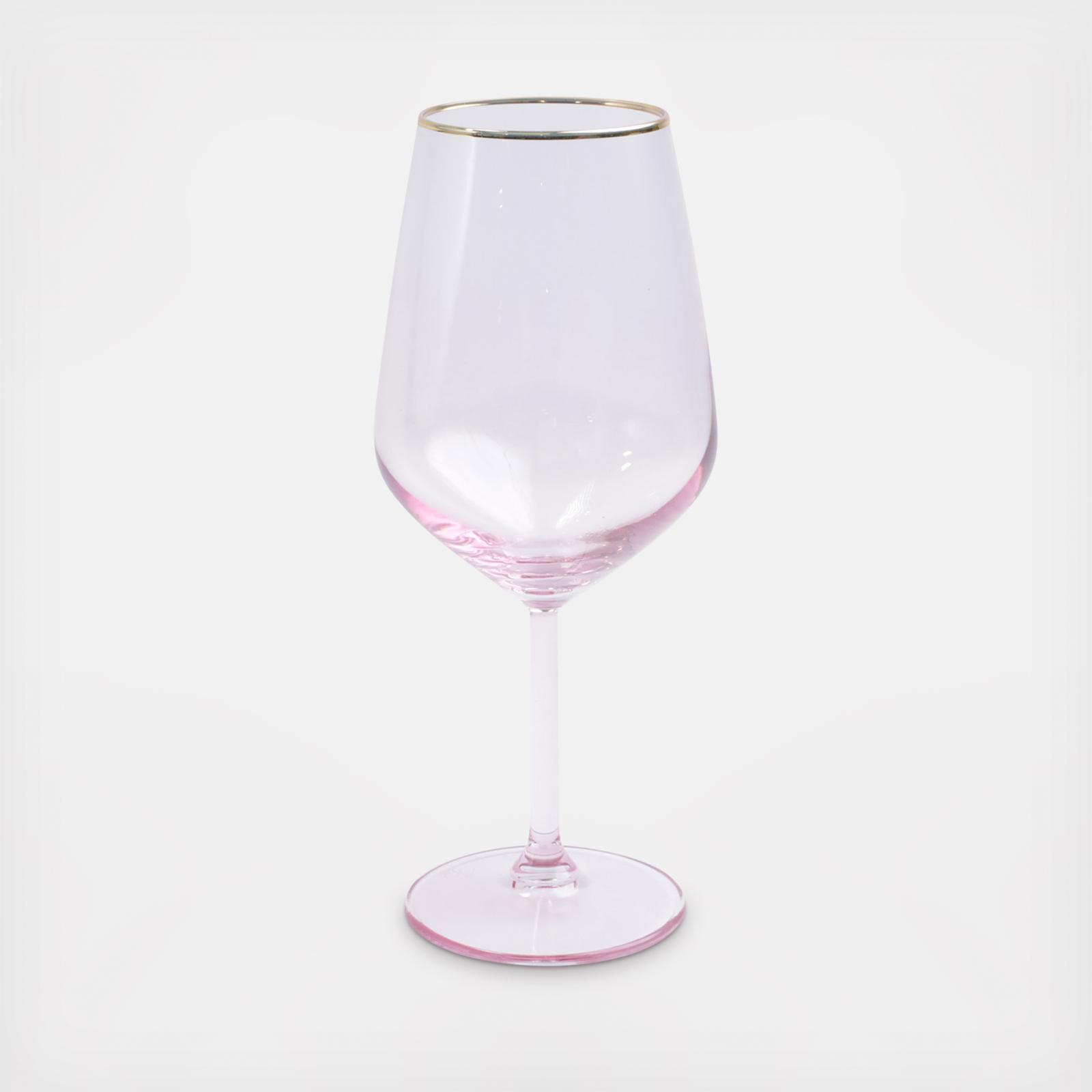 Vietri Viva Rainbow Assorted Stemless Wine Glass Set/4