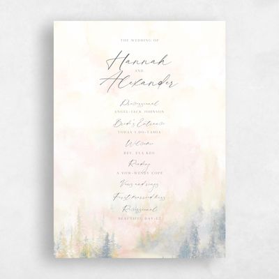 Beige Wedding Program - Forest
