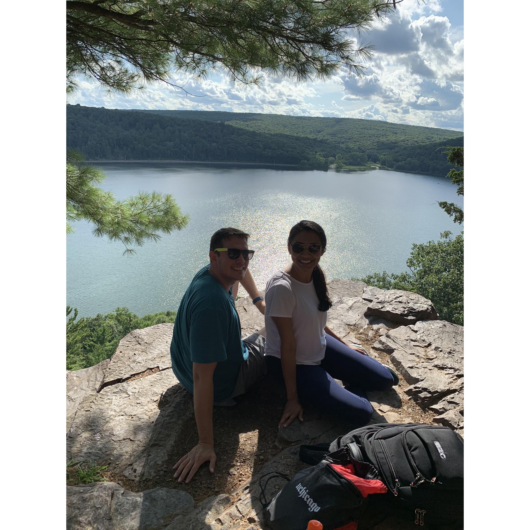Biking around Devil's Lake.