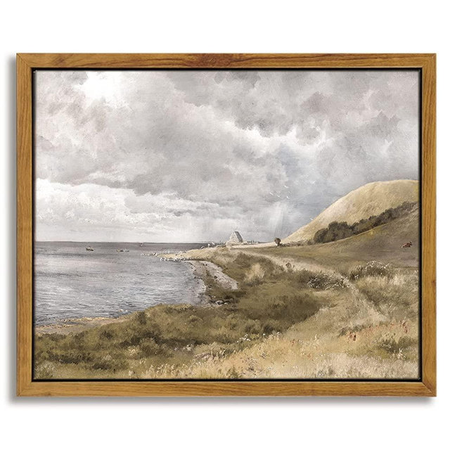 InSimSea Framed Canvas Prints Wall Art Home Decor, Danish Coastal Landscape in Stormy Weather Classical Paintings, Canvas Wall Art for Living Room Bedroom Office Decor (8x10in/20x25cm)