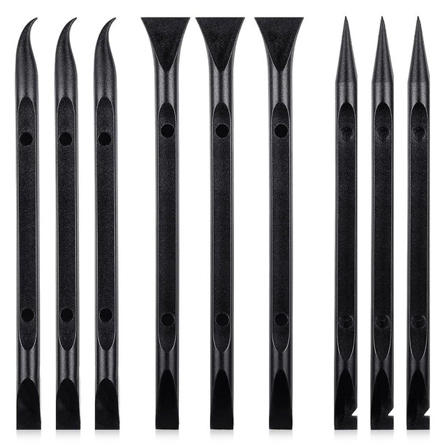 9 Pieces Plastic Scraper Tool Scratch Free Crevice Cleaning Sticker Remover Tool Multipurpose Non Scratch Scrapers for Tight Spaces, Kitchen, Crevices, Auto Detailing, Paint
