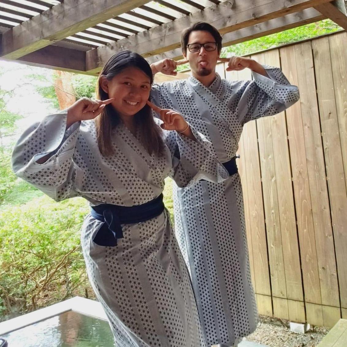 September 2019: At a private hot spring on our trip to Japan