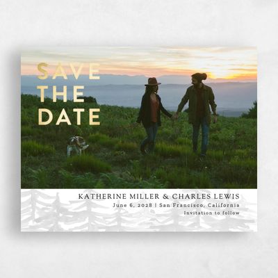 Smoke, Grey Wedding Save the Date - Camden Landscape