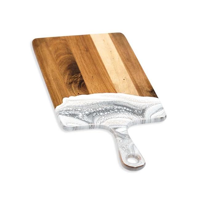 LYNN & LIANA Designs Marble Acacia Cheese Boards, 16-inch Length, Medium