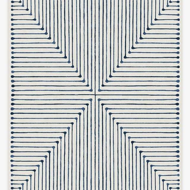 RUGGABLE x Jonathan Adler Washable Rug - Perfect Modern Area Rug for Living Room Bedroom Kitchen - Pet & Child Friendly - Stain & Water Resistant - Inkdrop Slate Blue 8'x10' (Cushioned Pad)
