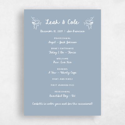 Multi-Colored Wedding Program - Gilda