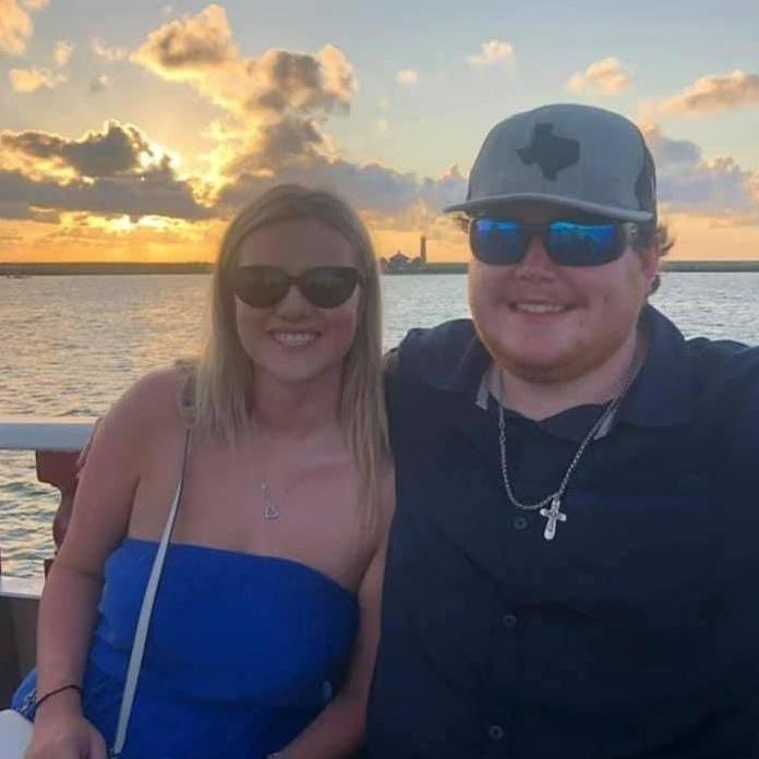 Enjoying the sunset on the pirate ship in Port Aransas, TX