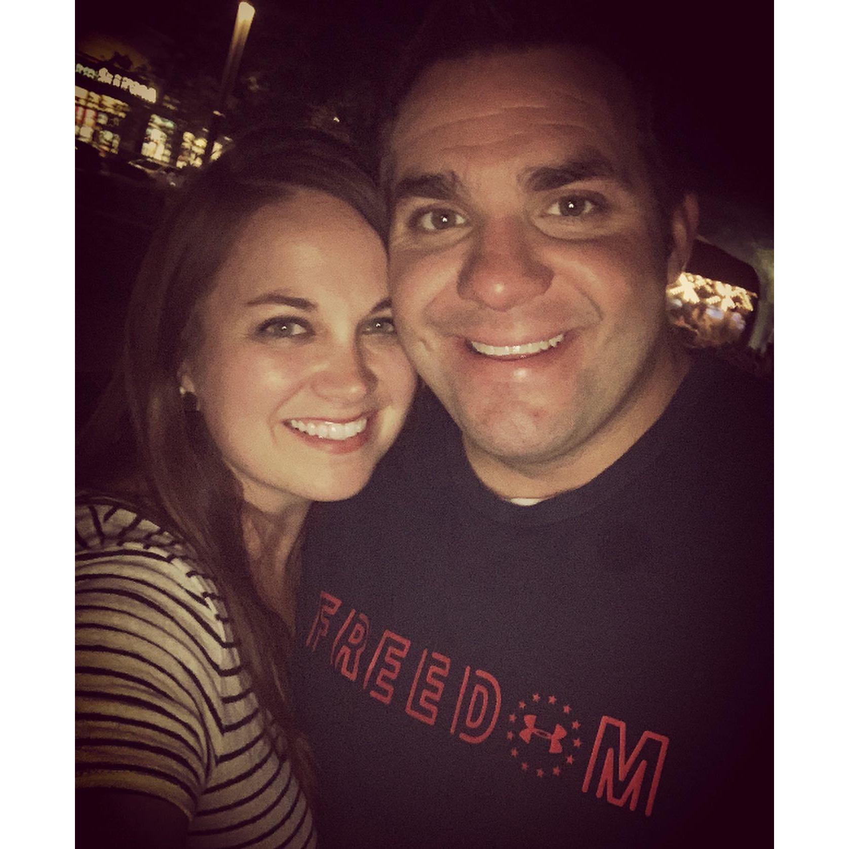 Our first selfie! The Domain, Austin, Texas
