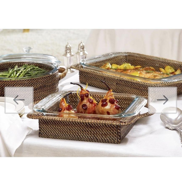 Wedding Gift Registry at The Fisherman's Wife: Basket With Glass Anchor Bakeware