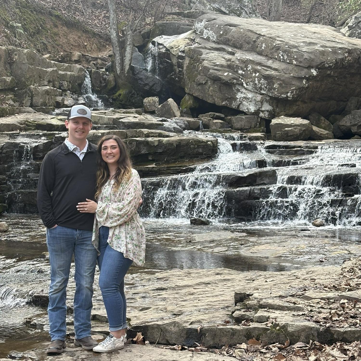 A sweet family took our photo so that we could remember the waterfall it happened at