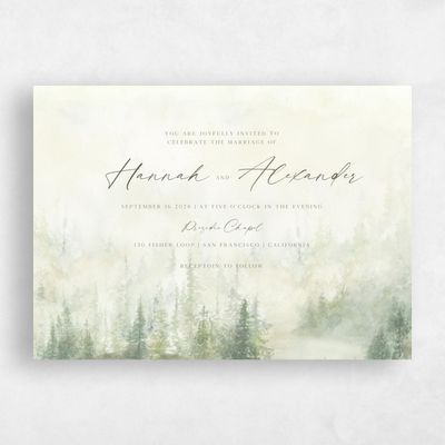 Forest, Green Wedding Invitation - Forest Landscape