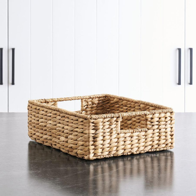 Savannah Seagrass Basket, Natural Shallow Utility Basket, 15"W X 12"D X 5"H​
