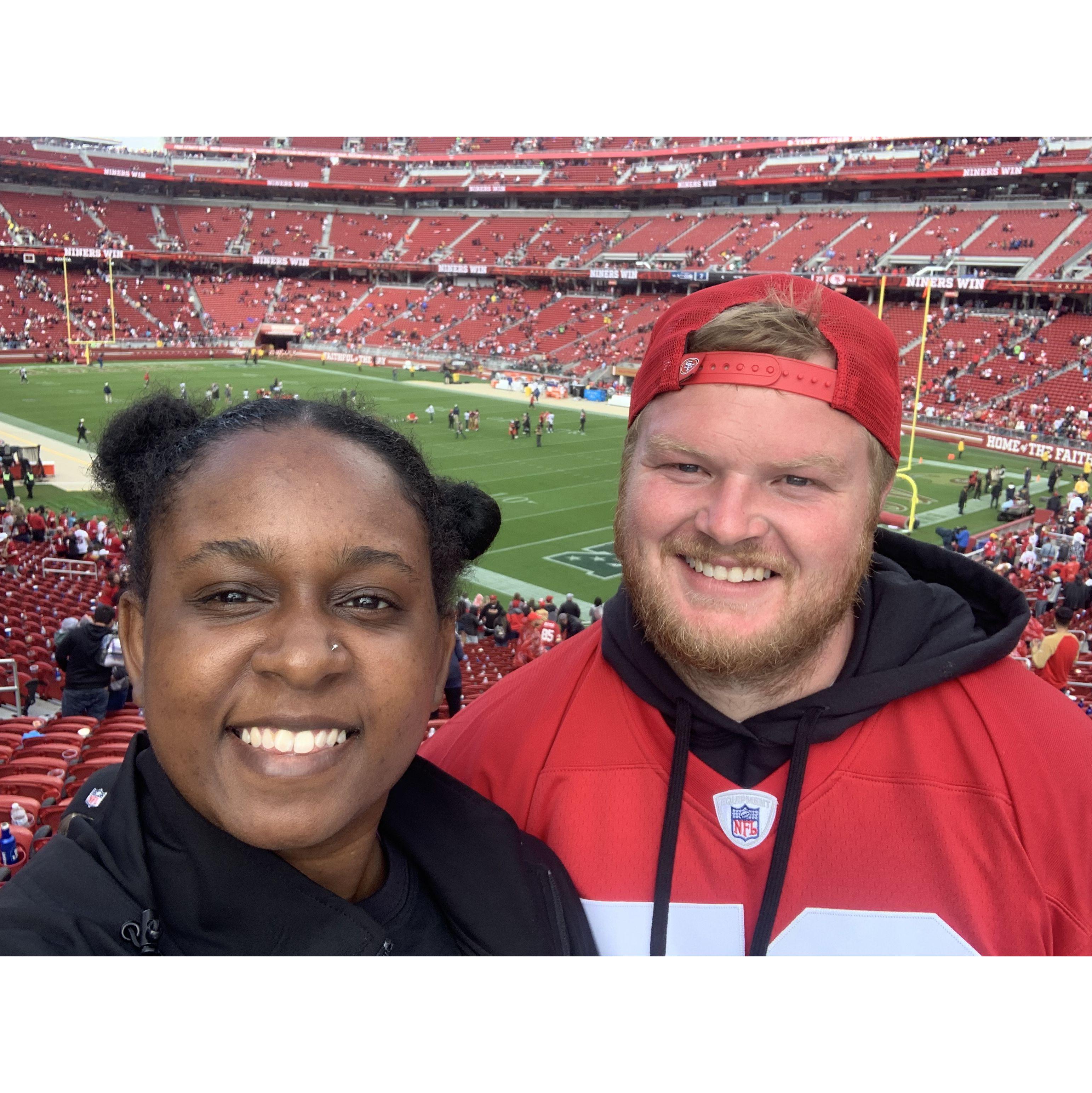For Andrew's birthday in September, despite him having to be evacuated for two weeks due to fires near Foresthill, we were still able to attend a 49er game against the Seahawks.