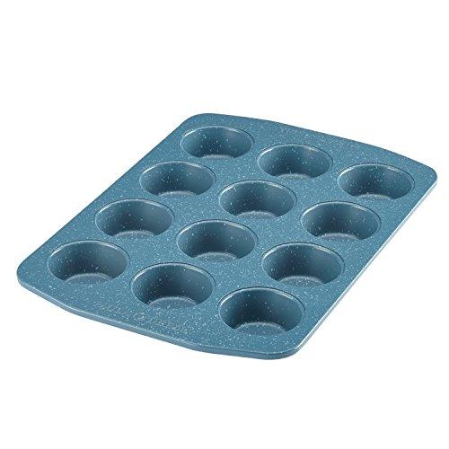 Paula Deen 46251 Speckle Bakeware Nonstick 12-Cup Muffin Tin / Nonstick 12-Cup Cupcake Tin - 12 Cup, Blue
