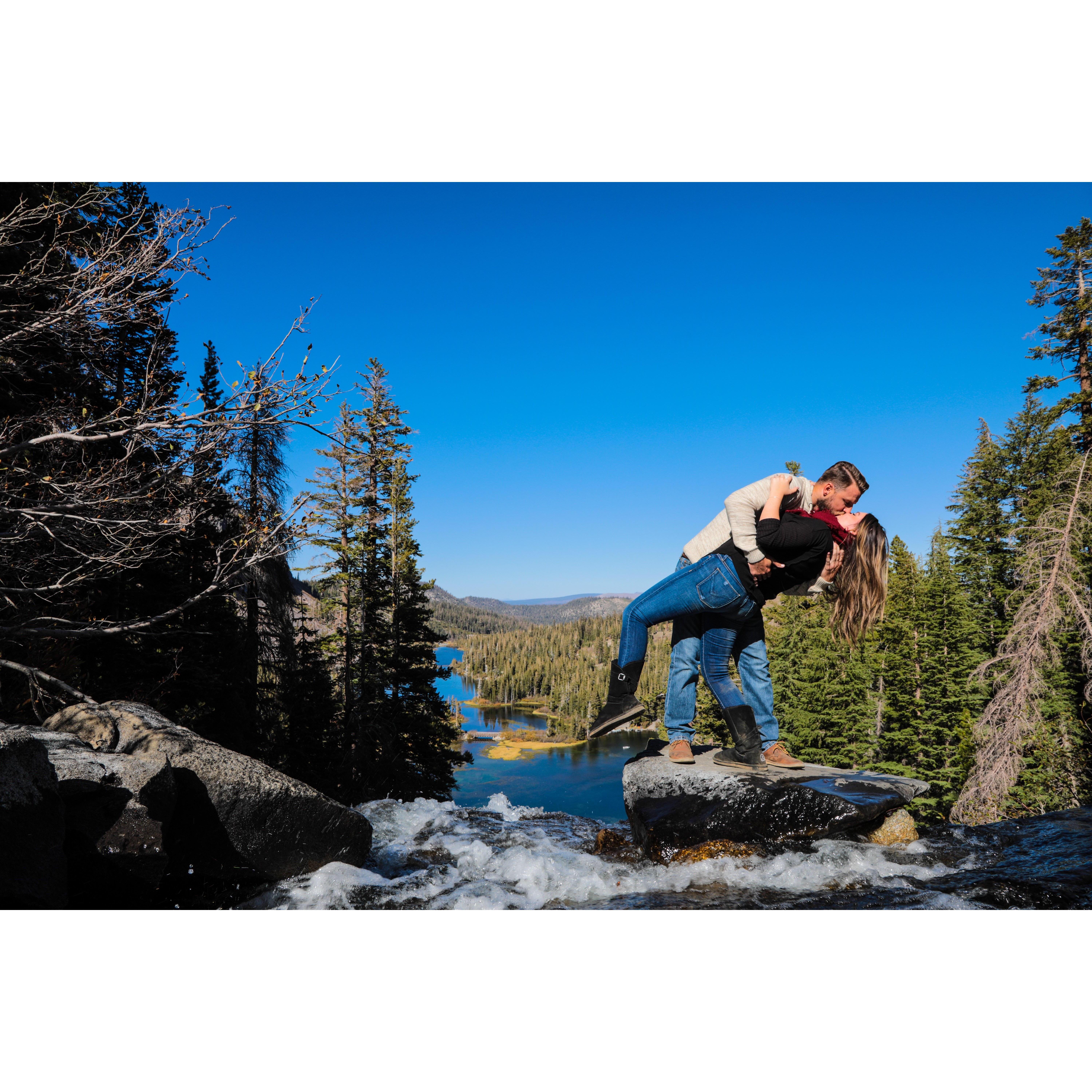 We are actually standing on a rock in the middle of a massive waterfall in the photo!