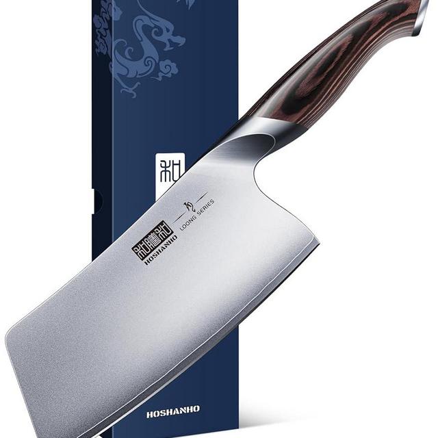 HOSHANHO Cleaver Knife 7 Inch, Ultra Sharp Japanese AUS-10 High Carbon Steel Vegetable Meat Cleaver, Multifunction Chopper Butcher Knife for Home Kitchen and Restaurant